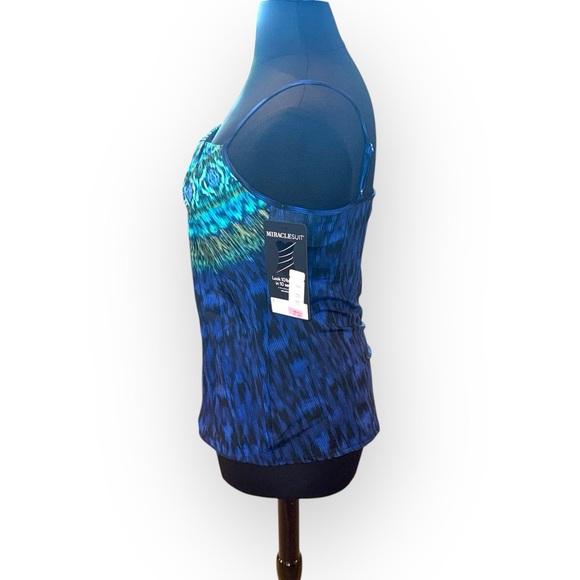 NWT MIRACLESUIT Jubilee Tankini Top in Alhambra - Women’s 14 Blue / Black - Picture 2 of 13